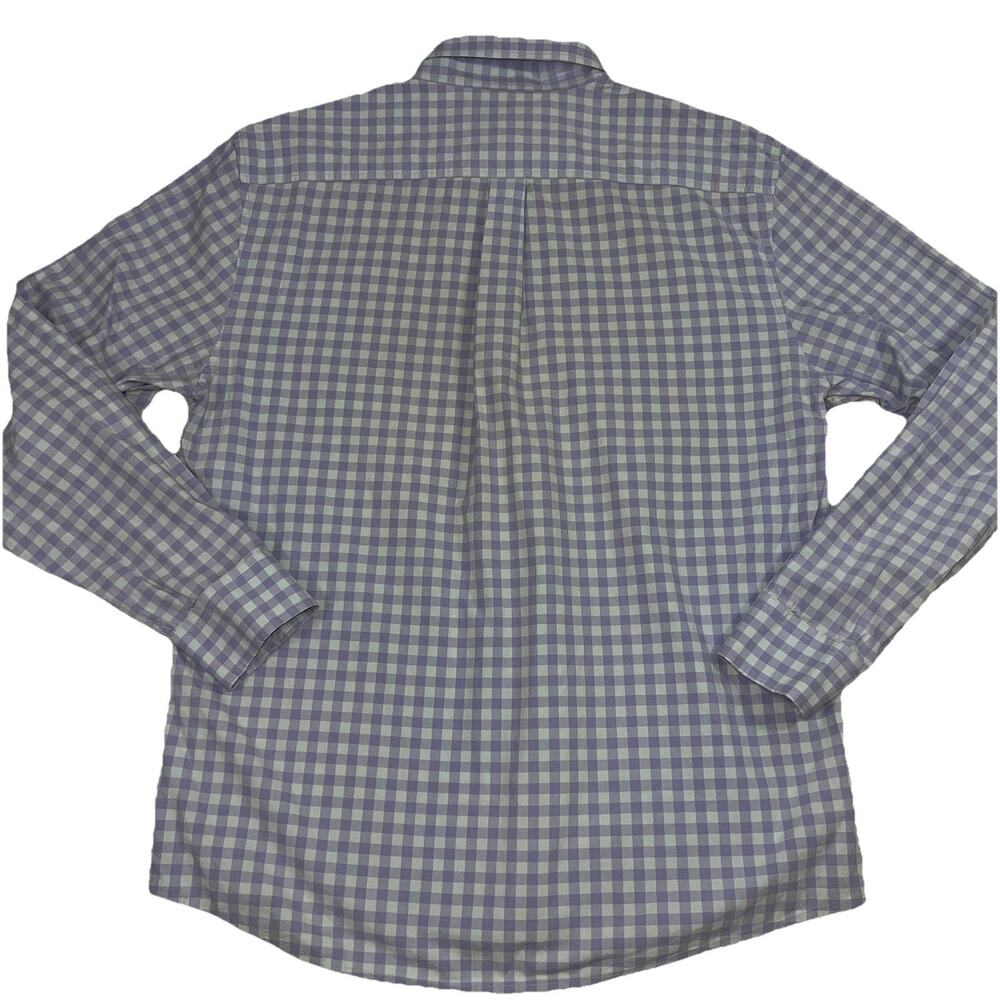 Johnnie-O Shirt Mens Size L Blue Gingham Plaid Button Up Silver Lake Preppy Logo - Picture 2 of 12